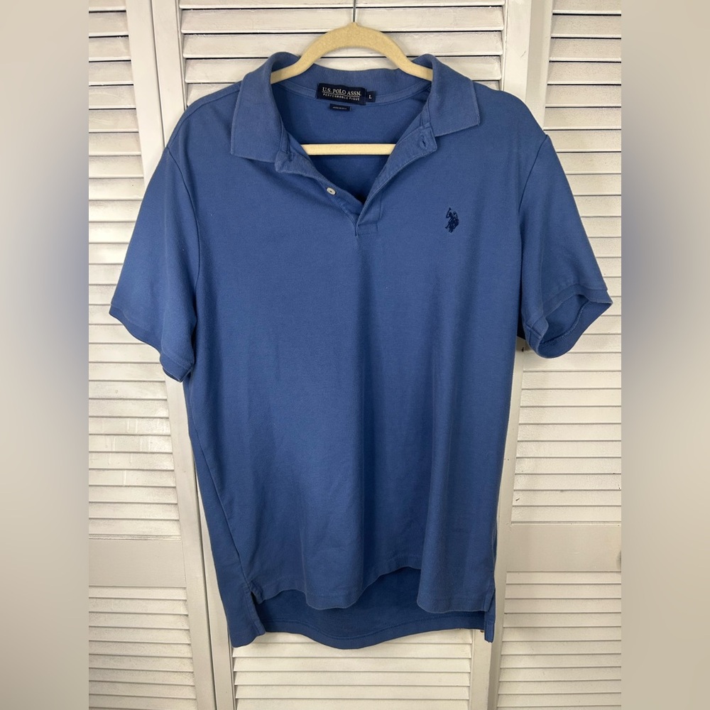 US Polo Assn Men's Blue Polo Shirt Size Large